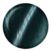 IBD Enchant Magnetic Gel swatch showing emerald-black base with teal and silver magnetic shimmer.